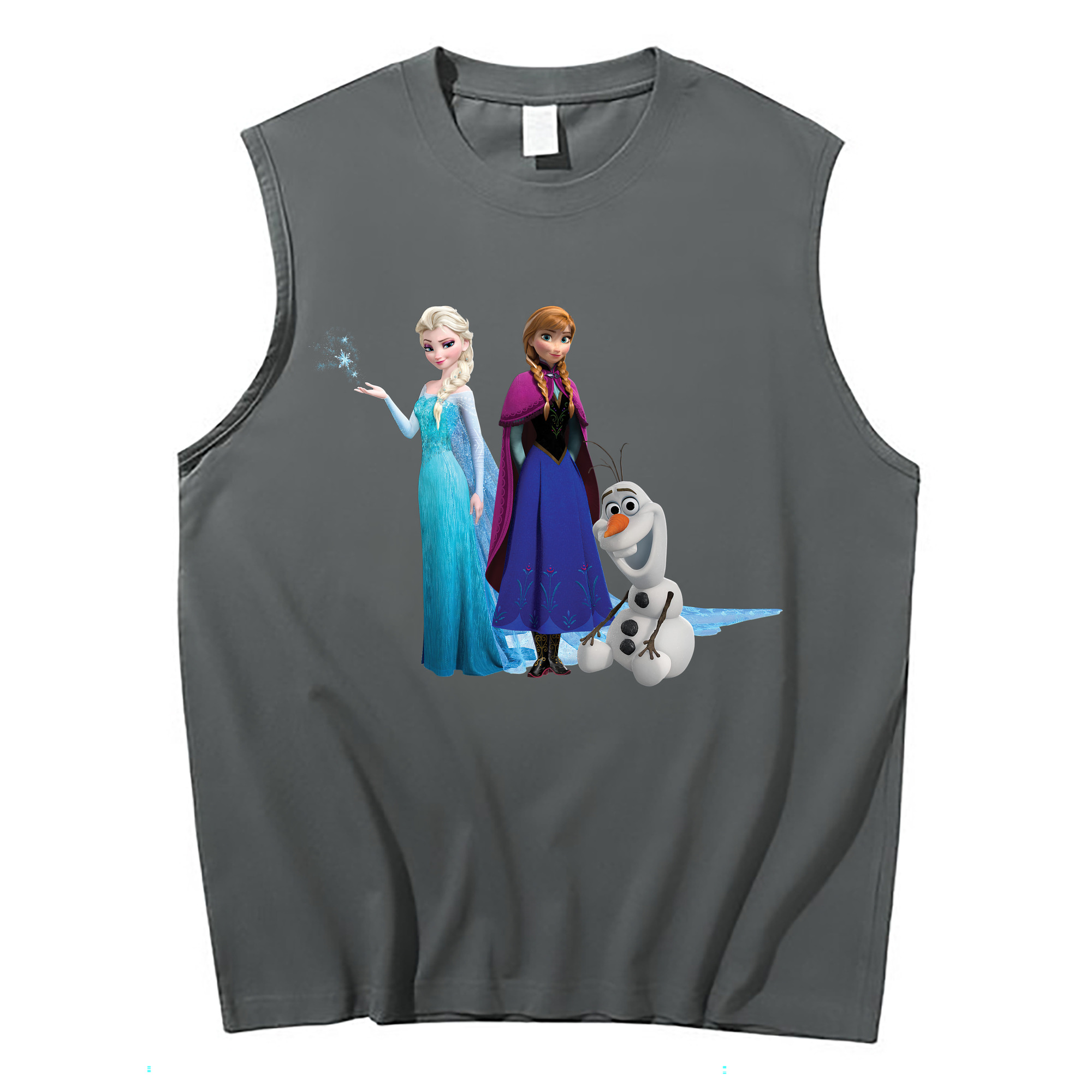 （画像用） アナと雪の女王 アンナ エルサ Frozen Anna Elsa コットン100％タンクトップ（フロントプリント）